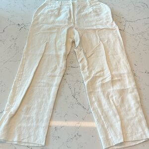 Maje White Flowy Linen Pants